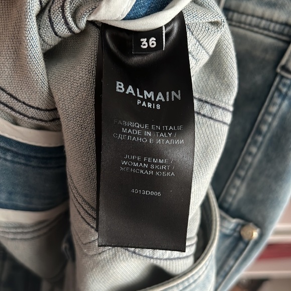 Balmain Button Embellished Denim Mini Skirt - Picture 7 of 7